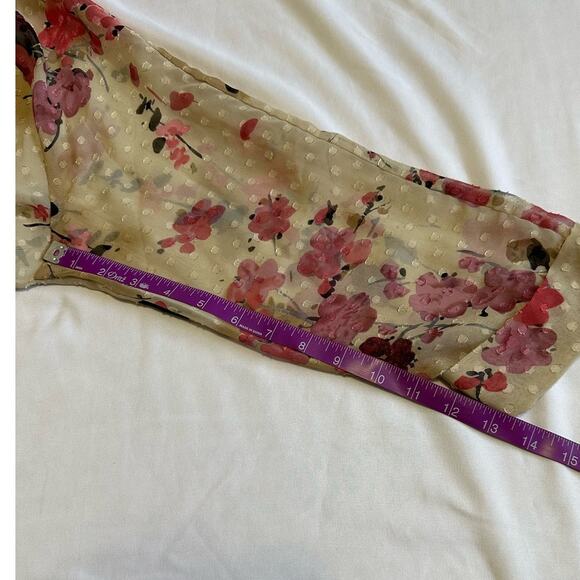 Daniel Rainn Open Front Swiss Dot Cardigan Size M Feminine Sheet Floral - Picture 8 of 8